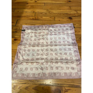 Fendi Pink and White Logo Silk Scarf